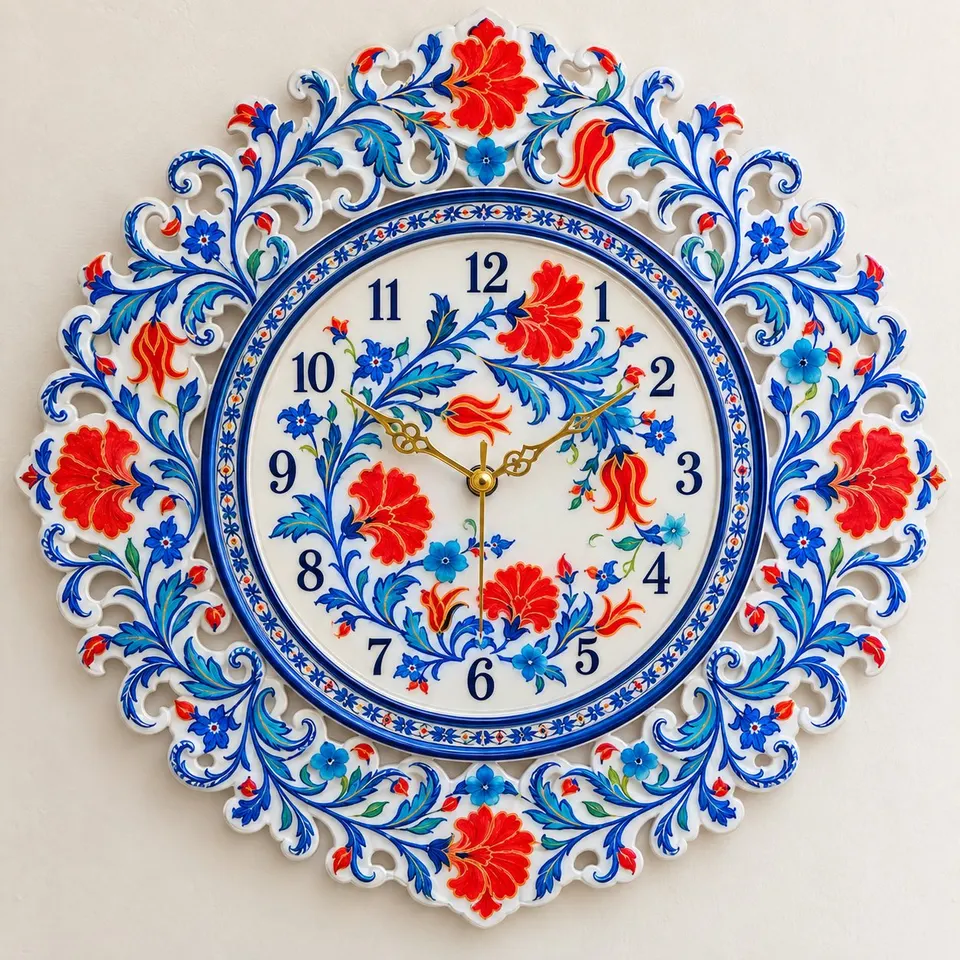 Hand-painted Ceramic Wall Clock